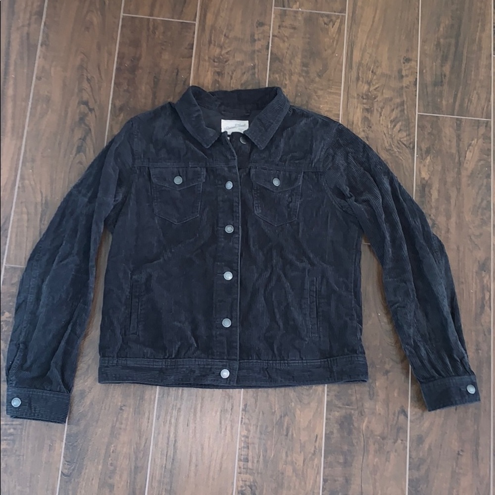 Gray Corduroy Button-Down Jacket